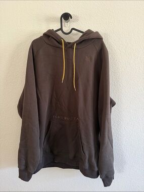 flag nor fail Brown Forever Hoodie with Yellow Drawcords
